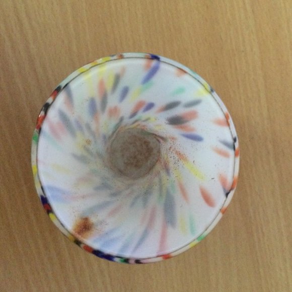 Beautiful art glass vase colorful swirl  5 3/4" tall - Picture 6 of 7